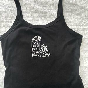 Black Graphic Tank Top